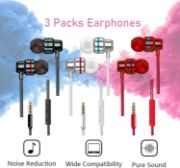Picture of Yatloml 3 Pack Wired Earphones with Mic & Volume Control Noise Isolating Deep Bass 3.5mm Earbuds IphoneAndroid