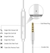 Picture of 2 Pack Wired Earphones In-Ear Headphones with Mic Noise Isolating Deep Bass Earbuds for Samsung Huawei MP3 Tablets Laptops