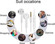 Picture of 2 Pack Wired Earphones In-Ear Headphones with Mic Noise Isolating Deep Bass Earbuds for Samsung Huawei MP3 Tablets Laptops