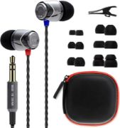 Picture of SoundMAGIC E10 In-Ear Earphones Deep Bass Noise Isolating Metal Build Tangle Free Cable Gaming Music Travel Black Silver
