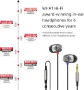 Picture of SoundMAGIC E10 In-Ear Earphones Deep Bass Noise Isolating Metal Build Tangle Free Cable Gaming Music Travel Black Silver