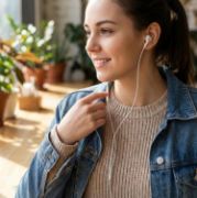 Picture of Hi-Res Extra Bass Wired Earbuds Noise Isolating In-Ear Headphones with Mic Volume Control 3.5mm for iPhone Samsung Huawei