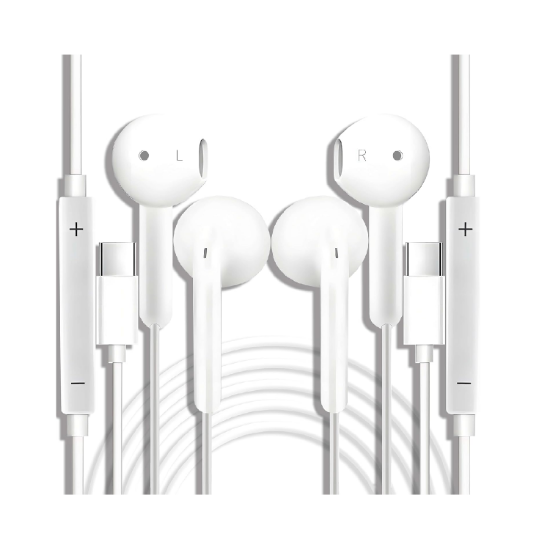 Picture of USB C Headphones 2 Pack Wired Earbuds Type C In-Ear Earphones with Mic Volume Control for iPhone 16 15 Galaxy S25 S24 Pixel Huawei