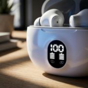 Picture of Luckyrao Y88 Wireless Earbuds Bluetooth 5.4, 4 HD Mics, 40H Playtime, IPX7 Waterproof White