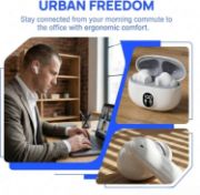 Picture of Luckyrao Y88 Wireless Earbuds Bluetooth 5.4, 4 HD Mics, 40H Playtime, IPX7 Waterproof White