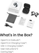 Picture of Shokz OpenFit Air Open-Ear Wireless Earphones Bluetooth, Mic, 28H Playtime, IP54 Waterproof Black