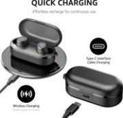 Picture of TOZO T10 Wireless Earbuds Bluetooth 5.3, IPX8 Waterproof, Deep Bass, Mic, Sport Headphones with Charging Case Black
