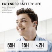 Picture of TOZO T10 Wireless Earbuds Bluetooth 5.3, IPX8 Waterproof, Deep Bass, Mic, Sport Headphones with Charging Case Black