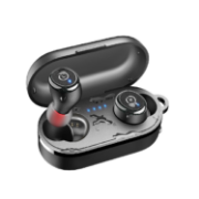 Picture of TOZO T10 Wireless Earbuds Bluetooth 5.3, IPX8 Waterproof, Deep Bass, Mic, Sport Headphones with Charging Case Black
