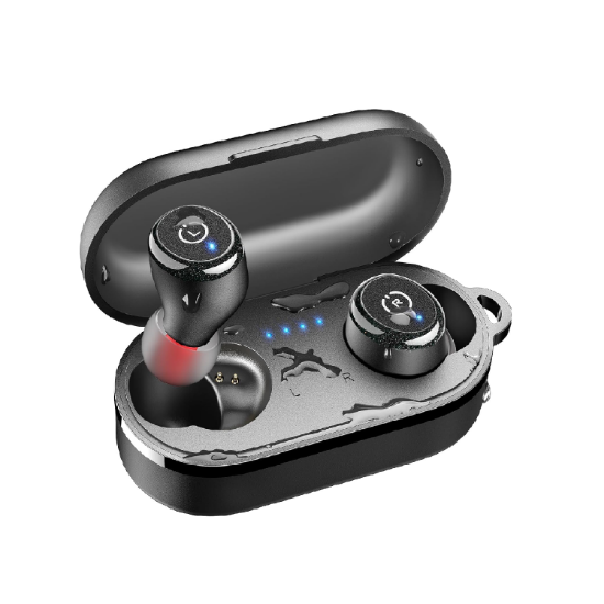 Picture of TOZO T10 Wireless Earbuds Bluetooth 5.3, IPX8 Waterproof, Deep Bass, Mic, Sport Headphones with Charging Case Black
