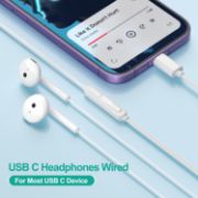 Picture of USB-C Headphones with Microphone for iPhone 17/16/15, Samsung Galaxy, iPad, Pixel, MacBook & Laptop